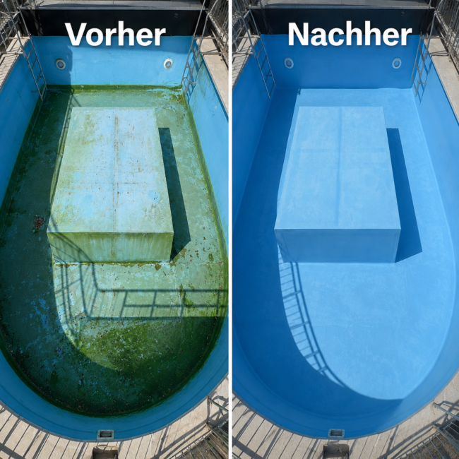 Pool- & Schwimmbadreinigung | Vorher - Nachher | Agata Group Wien